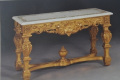 French 19th century gilded marble top console table